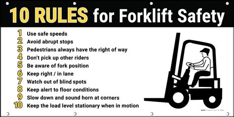 Forklift Safety 10 Rules Banner Creative Safety Supply