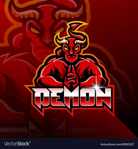 Demon Esport Mascot Logo Design Royalty Free Vector Image