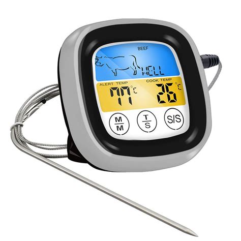 Lifespace 300deg Touch Screen Digital Thermometer With Timer And Probe