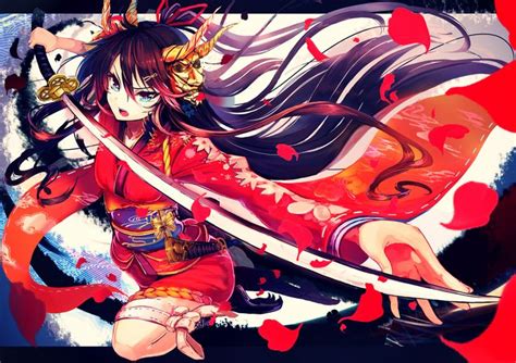 Awesome Anime Girl With A Sword And Kimono Action Anime Pinterest Swords Kimonos And Awesome
