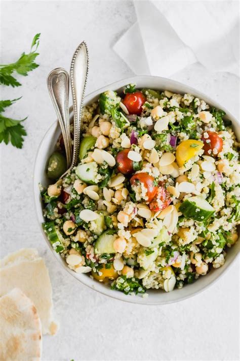 Quinoa Tabbouleh Salad With Chickpeas And Kale Healthy Snacks Dairy Free