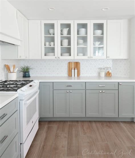 Painted White And Gray Cabinets Kitchen Remodeling Photos Diy