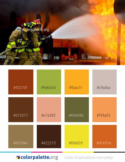 Fire Firefighter Fireman Color Palette