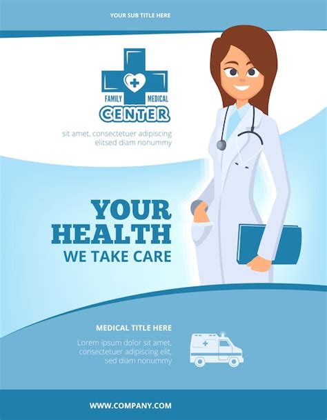 Advertising Medical Flyer Brochure Cover Layout Design With Female