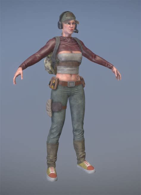 3d Model Rigged Female Survivor B Vr Ar Low Poly Rigged Cgtrader