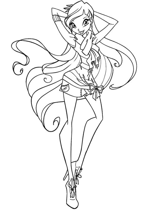 Winx Club Sky Coloring Page Free Printable Coloring Pages Cool Porn