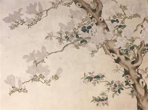 Modern Framed Chinese Hand Painted Chinoiserie Wallpaper