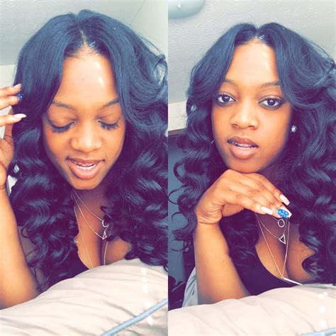 Middle Part Sew In Wand Curls Lashes Black Hair Curls Curls For