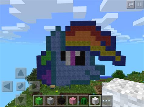 Minecraft Pe Mlp Rainbow Dash Pixel Art By Bonzi Bon Bon On Deviantart