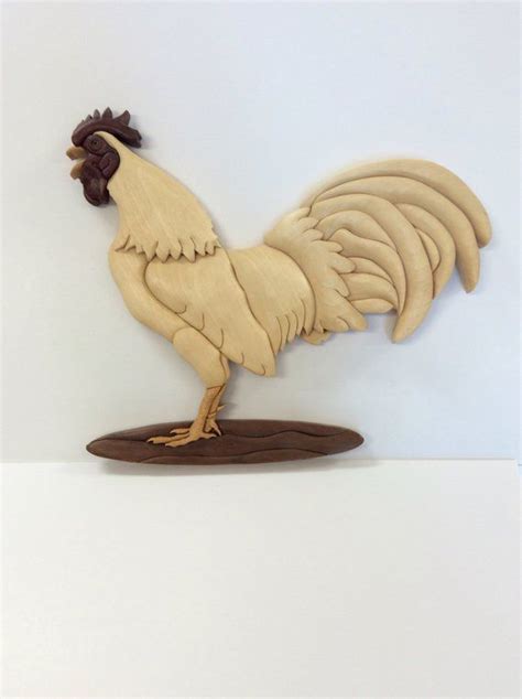 Intarsia Crowing Rooster Intarsia Wood Patterns Intarsia Woodworking