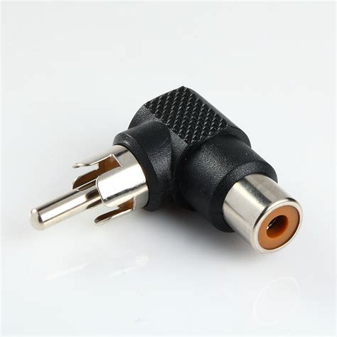 2x Rca Male To Female Right Angle Connector Plug Adapters 90 Degree