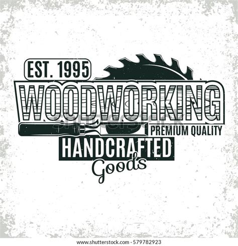 Vintage Woodworking Logo Design Grange Print Stock Vector Royalty Free