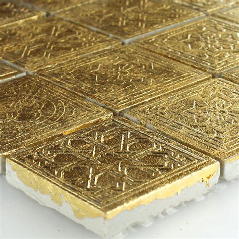 The beauty ofitalian ceramicsfor every style. Keramik Effekt Mosaik Fliesen Gold Ornament 48x48x10mm ...