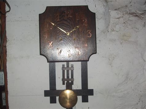 Antique Sessions Mission Oak Wall Clock Working Mantle Clock 8 Day Key