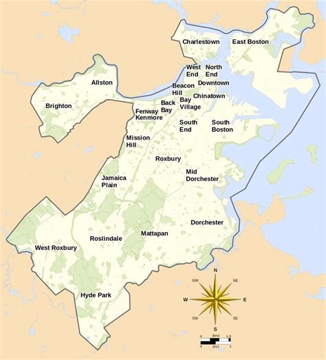 Área De Boston Mapa Plano De Boston E área Circundante Estados
