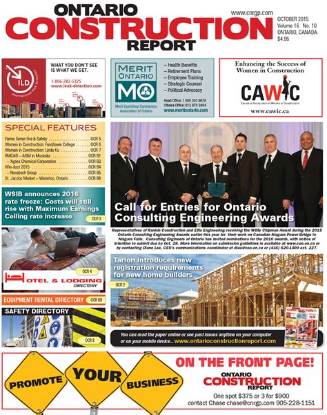 October 2015 Issue Published Ontario Construction Report