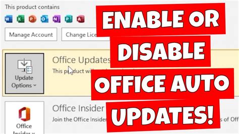 How To Enable Or Block Microsoft Office 2016 2019 2021 365 Auto Updates