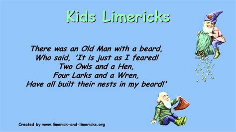 ♣☺ Kids Limericks Example Limerick Poems ♣☺ Youtube