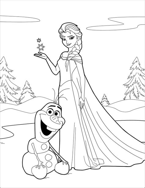 Elsa Coloring Pages Olaf Elsa Coloring Pages Disney Princess