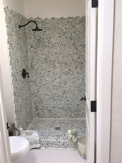 For 23 years we have been manufacturing premium quality gray pebble tile shower floor. Bathroom: Very Beautiful For Bathroom With Pebble Tile ...
