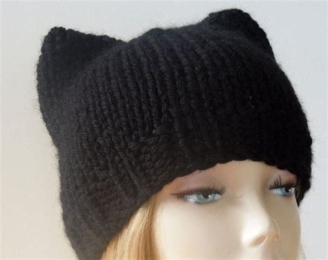 Knitting Pattern Cat Ear Hat Kitty Ears Hat Matching Cowl Pattern