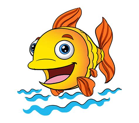 How to Draw a Cartoon Fish in a Few Easy Steps | Easy Drawing Guides png image