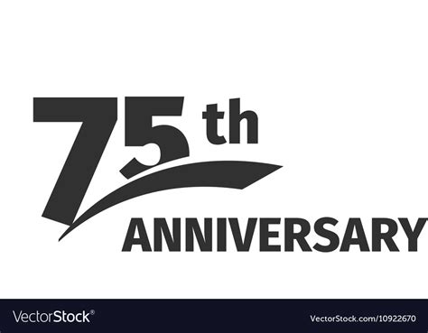 Isolated Abstract Black 75th Anniversary Logo Vector Image