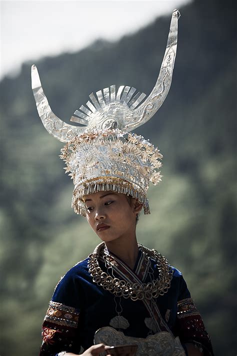 Chinese Couture A Member Of One Of The Many Ethnic Minority Groups In
