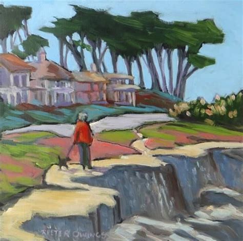 Daily Paintworks Walking Along The Coast Original Fine Art For