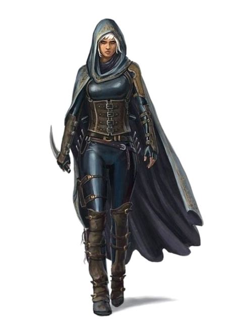 Female Human Rogue Assassin Pathfinder PFRPG DND D D 3 5 5E 5th Ed