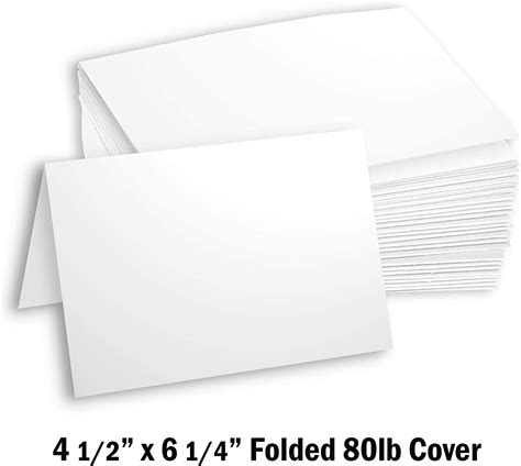Hamilco White Cardstock Paper Blank Note Cards 45 X 625 A6 Folded