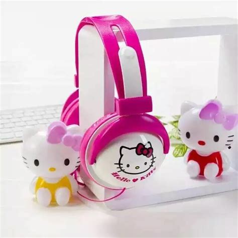 Cute Cartoon Hello Kitty Gaming Headset Sport Girls Kids Headphones