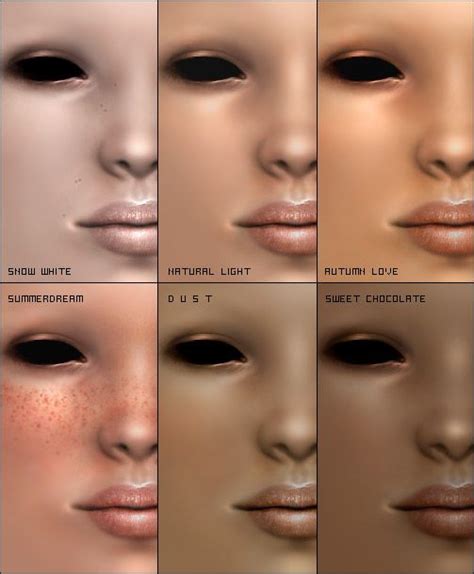 Modthesims Shiny Skintone Collection Sims 2 Makeup Sims 2 Sims