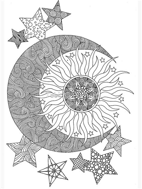 Tangled Sun Moon And Stars Poster By Tabbyb Redbubble