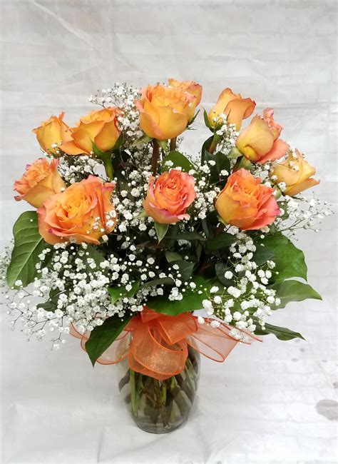 One Dozen Orange Roses In Davis Ca Strelitzia Flower Company