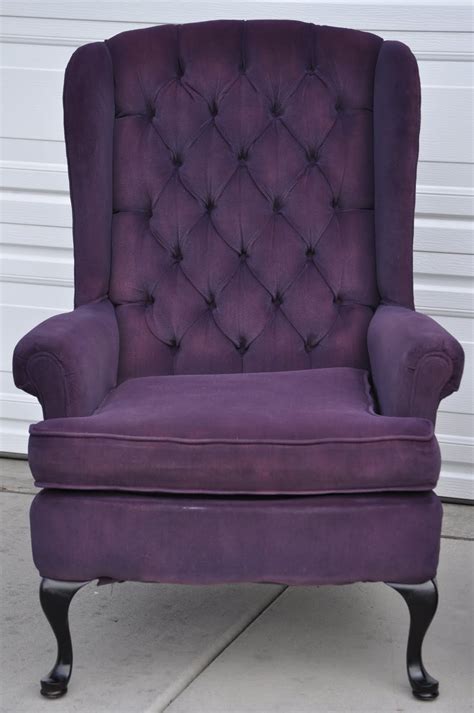 Cassandra Design Delicious Purple Tufted Halloween Wingback Chairs
