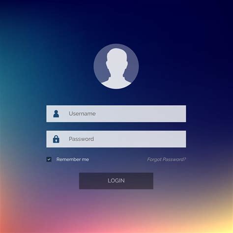 Modern Login Form Interface Design With Username And Password