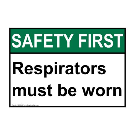 Ansi Respirator Required Spray Painting Sign With Symbol Ase 35982