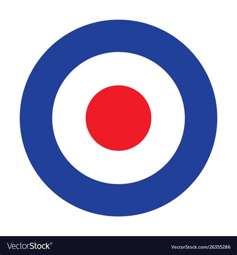 Mod Target Raf Roundel Royal Air Force Badge Sign Vector Image