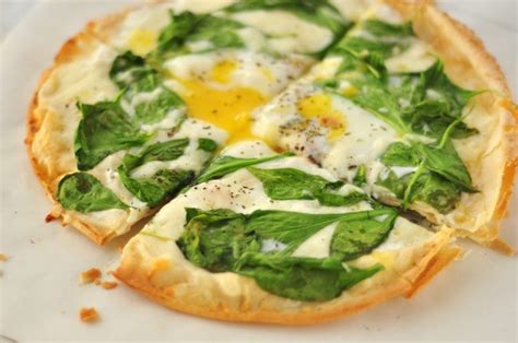 Spinach And Egg Breakfast Pizza
