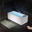 Luxury 67 Modern Rectangular Whirlpool Soaking Massage Bathtub LED Air 