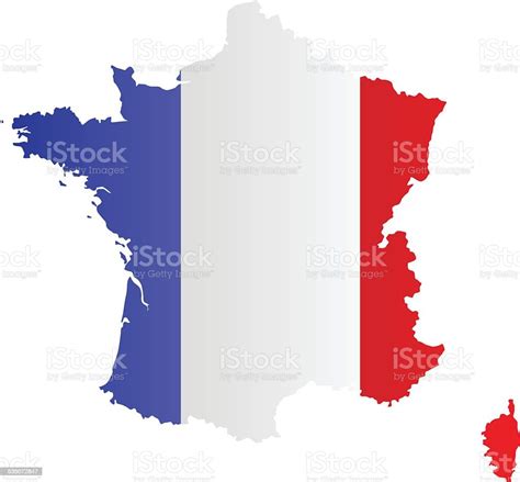 Designflagge Karte Von Frankreich Stock Vektor Art Und Mehr Bilder Von