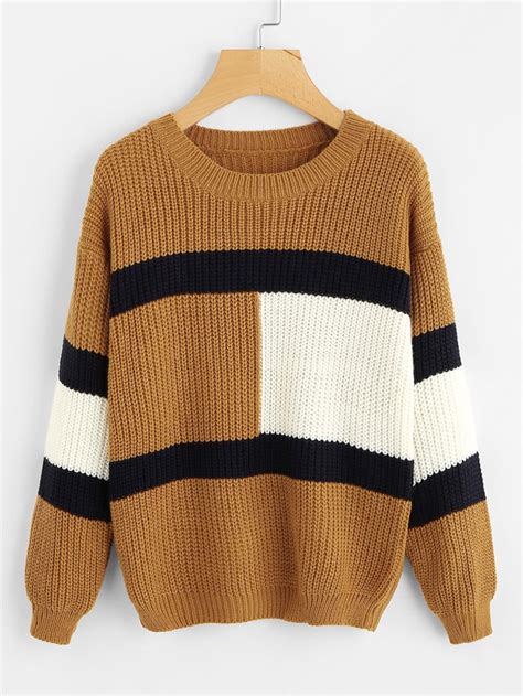 Color Block Sweater | Women sweaters winter, Knitted sweaters, Sweaters