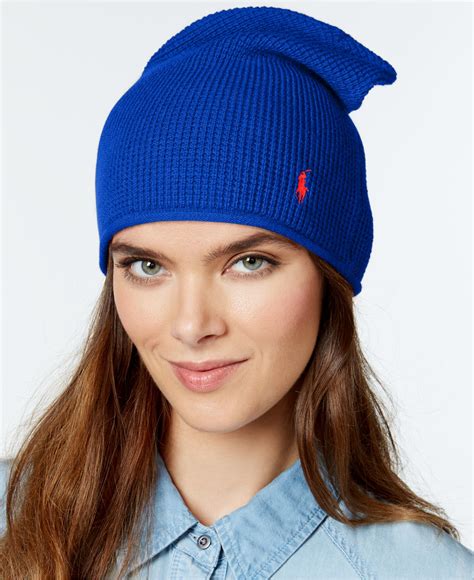 Polo Ralph Lauren Woolcashmere Slouchy Hat In Blue Deep Royal Lyst