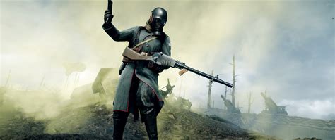 Battlefield 1 Soldier With Rifle And Gas Mask Wallpaper Hd Games 4k