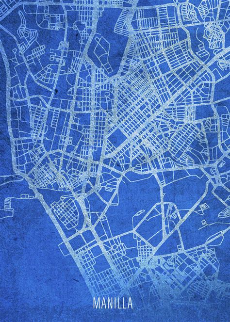 Manila Philippines City Street Map Blueprints Mixed Media By Design