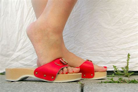 Dr Scholl Pescura High Heel Sandals Platform Wooden Sandals Dr