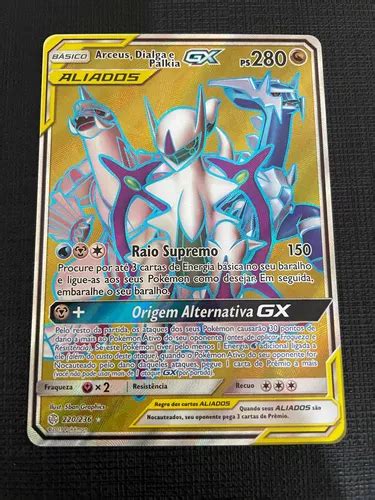 Carta Pok Mon Arceus Dialga E Palkia Gx Full Art Ultra Rara R Em