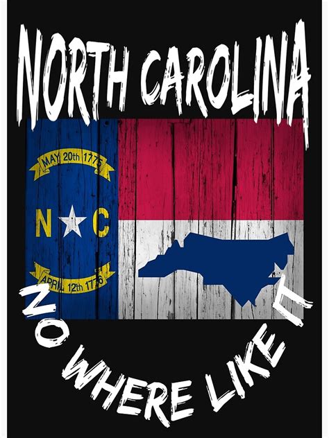 North Carolina 12th State No Where Like It Tar Heel State Poster