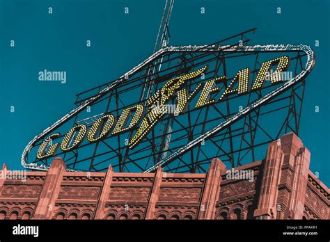 Goodyear Sign In Akron Ohio Stock Photo Alamy